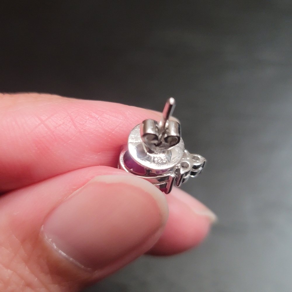 Ruby Silver Earrings - image 6